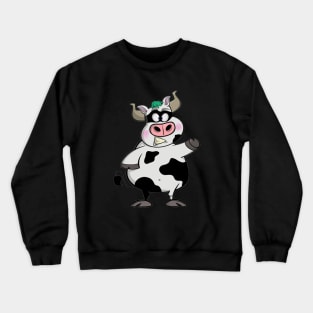 Funny Cartoon Milk cow Crewneck Sweatshirt